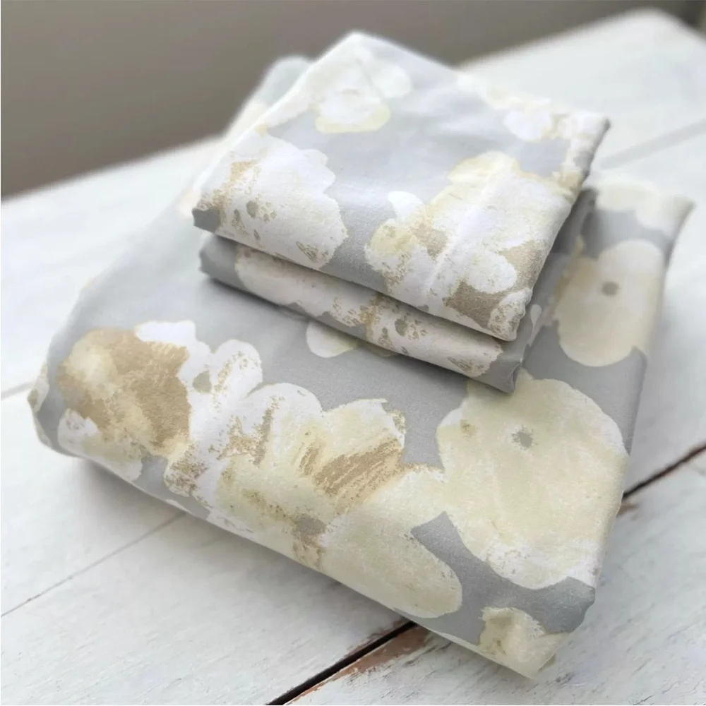 Calvin Klein QUEEN Vaucluse Duvet Cover Set w/ 2 Standard Shams Gray Floral